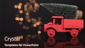  Presentation with brouchure oilfield truck brouchure - Beautiful presentation theme featuring wooden red truck carrying backdrop and a  colored foreground