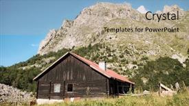  Presentation with refuge - Beautiful theme featuring refugge - wooden refuge in prokletije mountains backdrop and a coral colored foreground