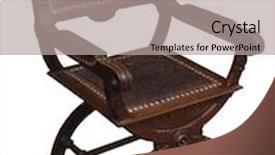  Presentation with renaissance - Colorful PPT theme enhanced with wooden renaissance armchair isolated backdrop and a light gray colored foreground