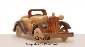  Presentation with old muscle car - Audience pleasing slide deck consisting of wooden retro car model isolated backdrop and a coral colored foreground