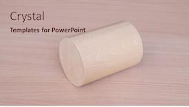  Presentation with geometry - PPT layouts with wooden-roller-cylinder-geometric-model background and a soft green colored foreground