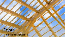  Presentation with financing - Cool new slide set with wooden roof construction symbolic photo backdrop and a gold colored foreground