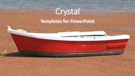  Presentation with tide - Presentation theme consisting of wooden row boat background and a  colored foreground
