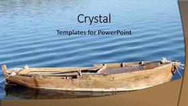  Presentation with rowing - PPT layouts consisting of wooden rowing boat tide down background and a light blue colored foreground