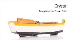  Presentation with rowing - Beautiful theme featuring wooden rowing boat with oars backdrop and a white colored foreground