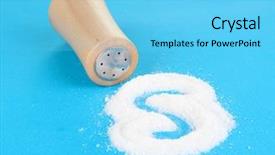  Presentation with green and wood - Slide deck having wooden salt shaker on green background and a light blue colored foreground