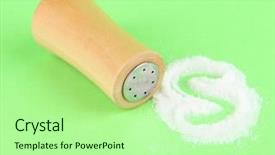  Presentation with green and wood - Presentation theme with wooden salt shaker on green background and a mint green colored foreground