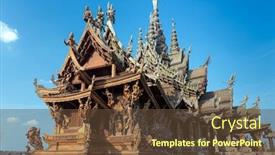 Presentation with chinese temple - PPT theme with wooden-sanctuary-of-truth-buddhist background and a tawny brown colored foreground