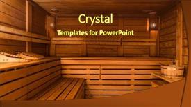  Presentation with wooden - PPT theme consisting of wooden sauna background and a tawny brown colored foreground