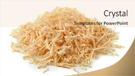  Presentation with pile - Presentation theme with wooden sawdust and shaving background and a lemonade colored foreground