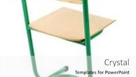  Presentation with school - Slides featuring wooden-school-chair-isolated background and a white colored foreground
