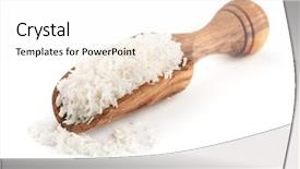  Presentation with coconut shell - Amazing presentation having wooden scoop full of coconut backdrop and a pink colored foreground