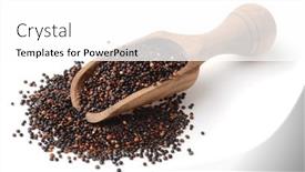  Presentation with quinoa - Slides consisting of wooden-scoop-of-black-quinoa background and a white colored foreground