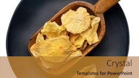  Presentation with black ceramic - Beautiful presentation theme featuring wooden-scoop-of-dried-slices backdrop and a gold colored foreground