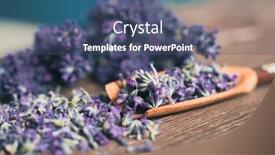  Presentation with aromatherapy massage - Presentation enhanced with wooden-scoop-of-fresh-lavender background and a ocean colored foreground