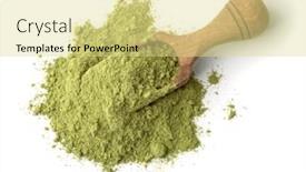  Presentation with powder - Beautiful PPT layouts featuring wooden-scoop-of-henna-powder backdrop and a blonde colored foreground