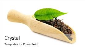  Presentation with black tea - Slide deck enhanced with wooden scoop with black tea background and a white colored foreground