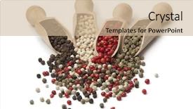  Presentation with grey black white brick - PPT theme featuring wooden scoops with black white background and a soft green colored foreground