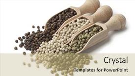  Presentation with pepper - Cool new slides with wooden scoops with black white backdrop and a coral colored foreground