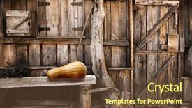  Presentation with facade - Beautiful slide deck featuring wooden shack with closed door backdrop and a tawny brown colored foreground