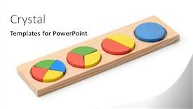  Presentation with wooden toy - Presentation theme enhanced with wooden shape sorter puzzle toy isolated on white background and a white colored foreground