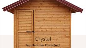 Presentation with log cabin - Cool new PPT layouts with wooden-shed-or-log-cabin backdrop and a coral colored foreground