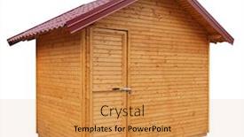  Presentation with log cabin - PPT layouts enhanced with wooden-shed-or-log-cabin background and a gold colored foreground