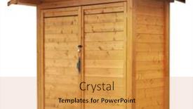  Presentation with wood log - Slide deck consisting of wooden-shed-stall-market-stand background and a gold colored foreground