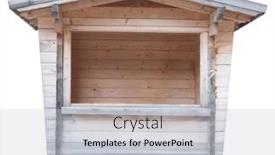  Presentation with wood log - PPT theme with wooden-shed-stall-market-stand background and a light gray colored foreground