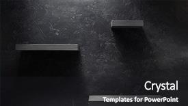  Presentation with wall - PPT theme with wooden shelf at black wall background and a dark gray colored foreground
