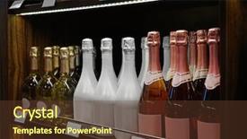  Presentation with wine store - Beautiful presentation theme featuring wooden shelf at liquor backdrop and a tawny brown colored foreground