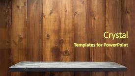  Presentation with wall - Audience pleasing slide deck consisting of wooden shelf at wall plank backdrop and a  colored foreground