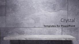  Presentation with marble tile texture stone wall - Beautiful presentation featuring wooden-shelf-at-wall backdrop and a light gray colored foreground