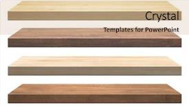  Presentation with wooden - Slide deck enhanced with wooden shelves isolated on white background and a coral colored foreground