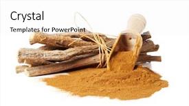  Presentation with mining truck shovel - Audience pleasing slide set consisting of wooden shovel and licorice roots backdrop and a white colored foreground