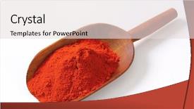  Presentation with pepper - Slides enhanced with wooden shovel with red ground pepper background and a light gray colored foreground
