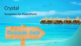  Presentation with find - PPT theme having wooden sign arrow on nature background and a cyan colored foreground