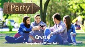  Presentation with music sign people - Beautiful slides featuring wooden sign arrow with text backdrop and a  colored foreground