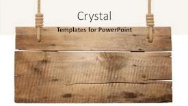  Presentation with rope - PPT theme having wooden-sign-hanging background and a lemonade colored foreground