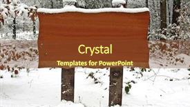  Presentation with blue aged wood sign - Cool new slides with wooden sign in the woods backdrop and a tawny brown colored foreground