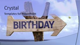  Presentation with teal beach wood - Beautiful presentation theme featuring wooden sign with a beach backdrop and a light blue colored foreground