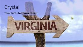  Presentation with virginia - Amazing theme having wooden sign with a beach backdrop and a  colored foreground