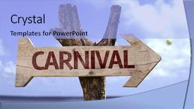  Presentation with party invitation - Amazing slide deck having wooden sign with a beach backdrop and a light blue colored foreground