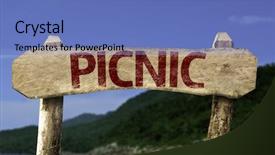  Presentation with invitation party - Amazing slides having wooden sign with a beach backdrop and a teal colored foreground