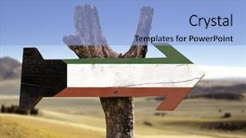  Presentation with kuwait - Audience pleasing theme consisting of wooden sign with a desert backdrop and a light blue colored foreground