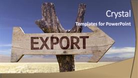  Presentation with export - Colorful presentation enhanced with wooden sign with a desert backdrop and a ocean colored foreground