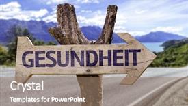  Presentation with health - Audience pleasing slides consisting of wooden sign with a road backdrop and a coral colored foreground