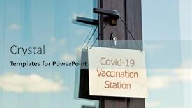  Presentation with vaccination - Presentation having wooden-sign-with-text-covid background and a light blue colored foreground