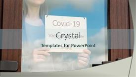  Presentation with vaccination - PPT theme enhanced with wooden-sign-with-text-covid background and a light blue colored foreground