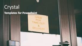  Presentation with open door - Presentation consisting of wooden-sign-with-text-open background and a dark gray colored foreground